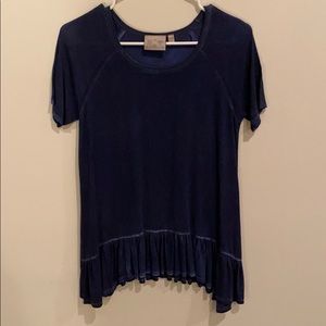 Acid Wash Navy High Low Top